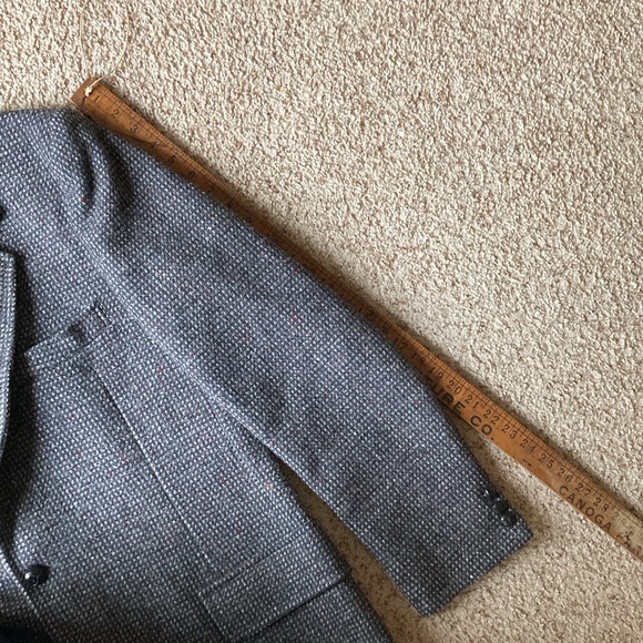Vtg Pendleton Men’s Gray Multi-Color Fleck Tweed Wool Blazer Jacket Suede Trim - Picture 11 of 15